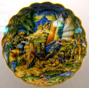 The Gathering of the Manna tazza, Urbino, Italy, c. 1550, tin-glazed earthenware - Montreal Museum of Fine Arts - Montreal, Canada - DSC09256