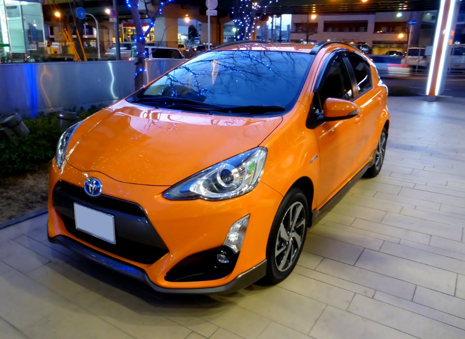 The frontview of Toyota NHP10 AQUA X-URBAN