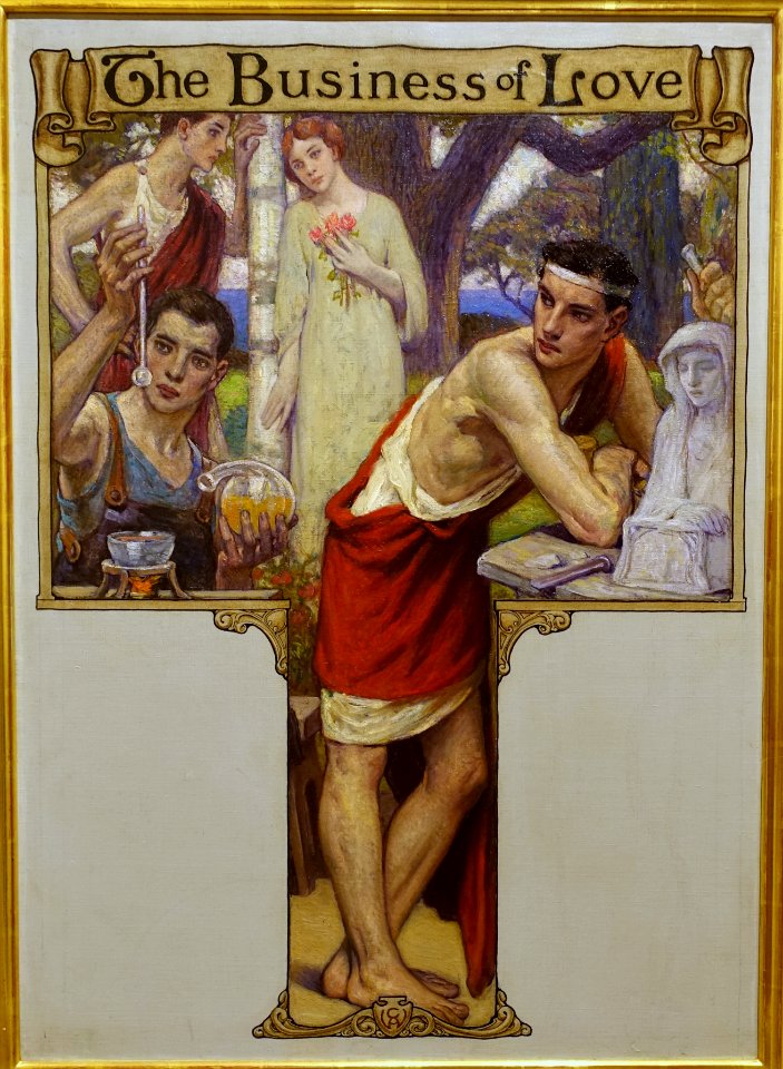 The Business of Love, by Charles Allan Winter, c. 1915, oil on canvas - Cape Ann Museum - Gloucester, MA - DSC01340