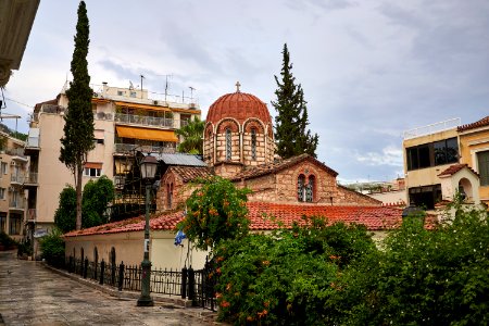 The Byzantine Church of Saint Catherine in Plaka on August 8, 2020