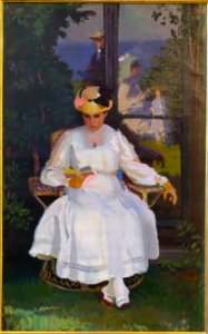 The Claude Lorraine Glass, by Charles Sydney Hopkinson, c. 1909, oil on canvas - Cape Ann Museum - Gloucester, MA - DSC01294