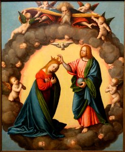 The Coronation of the Virgin, Giovanni Battista della Cerva, Milan, c. 1541, oil on wood panel - Blanton Museum of Art - Austin, Texas - DSC07704