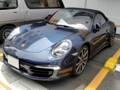 The frontview of Porsche 991 Carrera 4S Cabriolet