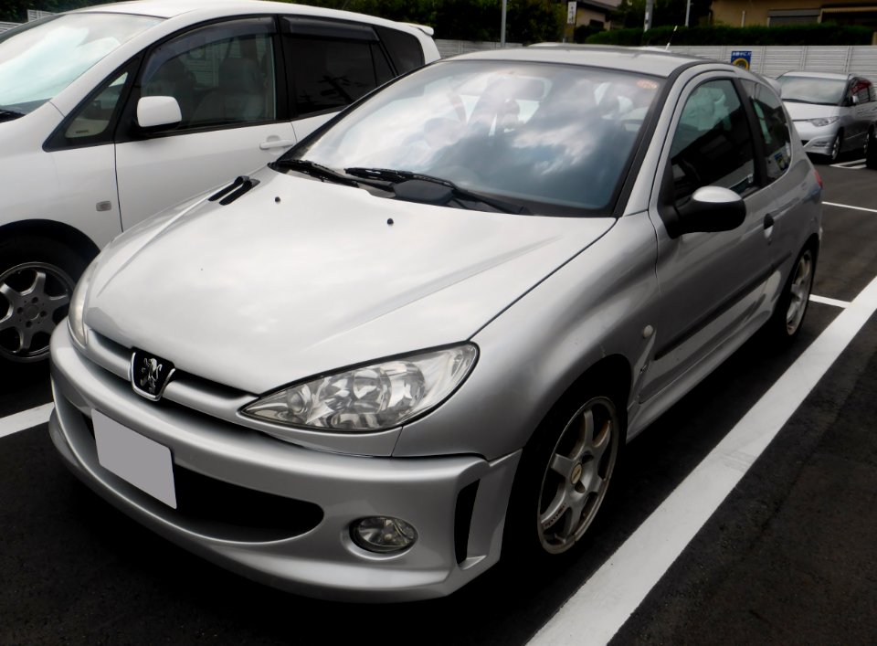 The frontview of Peugeot 206 3door