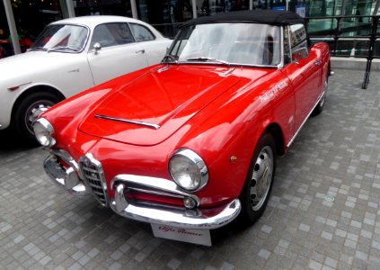 The frontview of Alfa Romeo Giulietta Spider 1600 Veloce