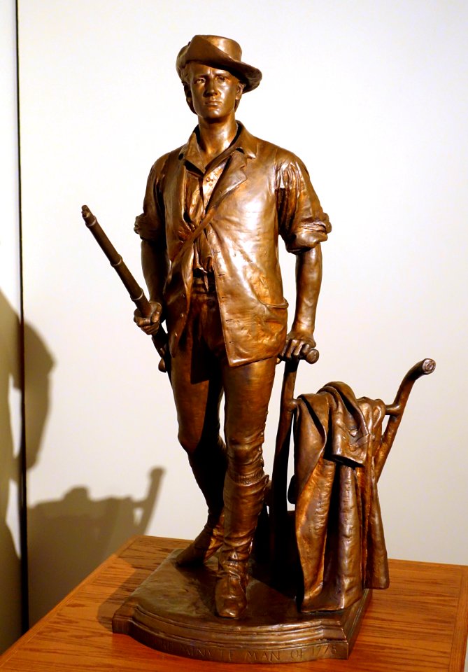 The Concord Minuteman of 1775 by Daniel Chester French, 1875, 1889, cast by Chicopee Bronze Works, Chicopee, MA, bronze - Concord Museum - Concord, MA - DSC05720