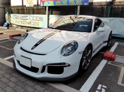 The frontview of PORSCHE 991 GT3