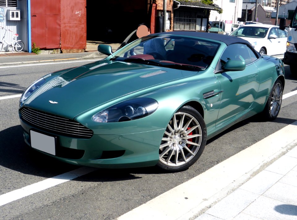 The frontview of Aston Martin DB9 Volante