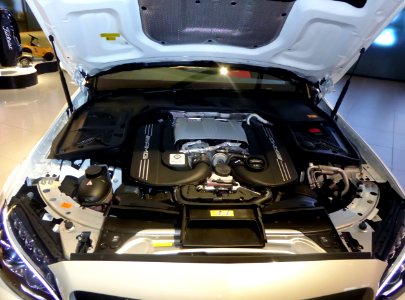 The engine room of Mercedes-AMG W205 C63 S
