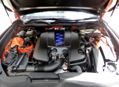 The engine room of Lexus RC F “Carbon Exterior package” (USC10)