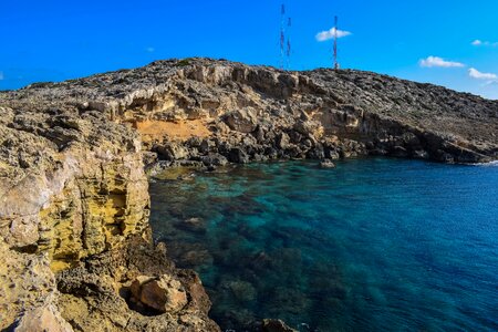 Rock sea coastline