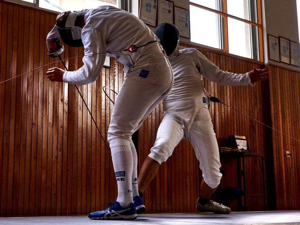 The Epee fencers Stamatis and Aris Koutsouflakis at Athenaikos Fencing Club