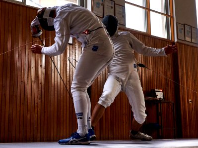 The Epee fencers Stamatis and Aris Koutsouflakis at Athenaikos Fencing Club