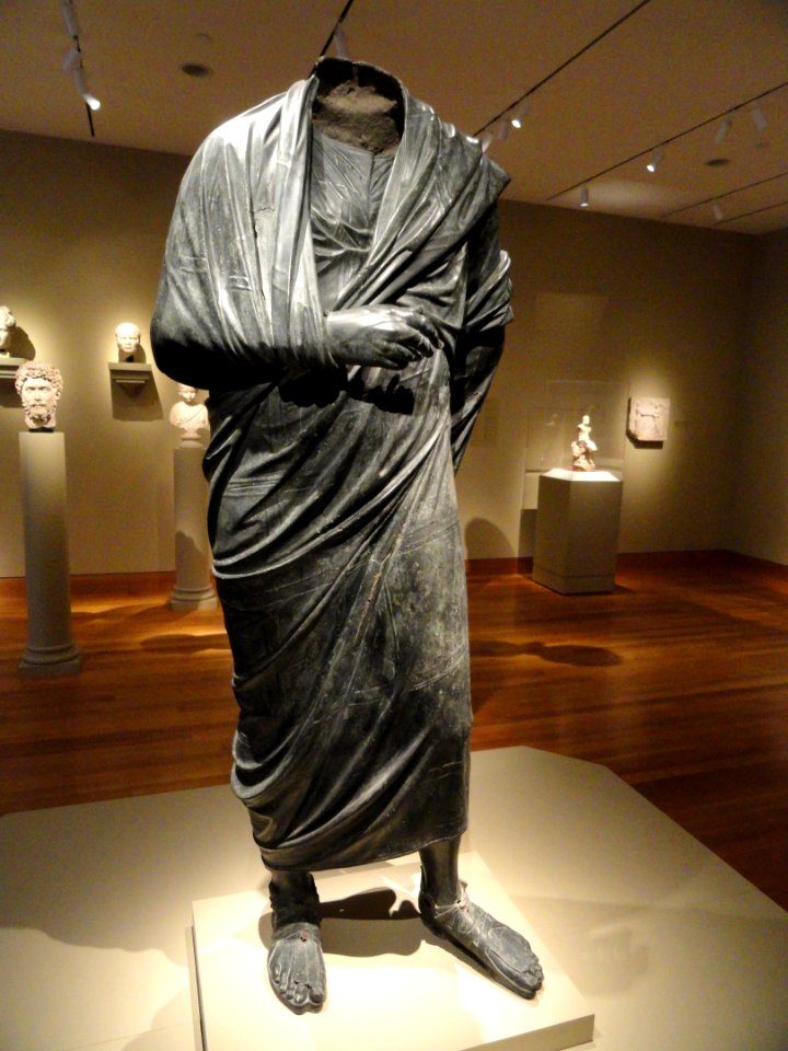 The Emperor as Philosopher, probably Marcus Aurelius, about 180-200 AD, Roman, bronze - Cleveland Museum of Art - DSC08293