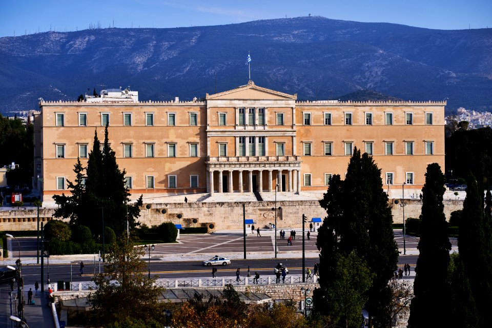 The building of the Hellenic Parliament on December 6, 2019