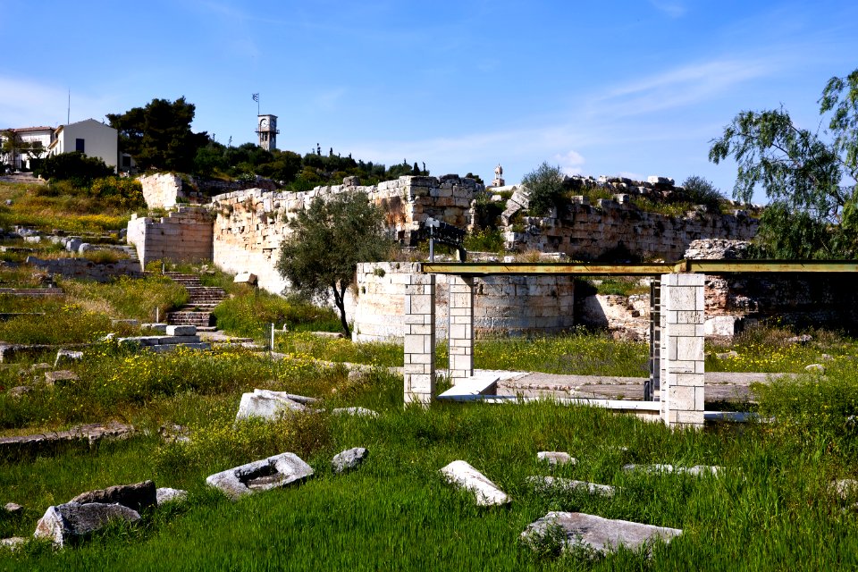 The Lucurgan enclosure of the Sanctuary of Demeter at Eleusis on April 2, 2019
