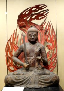 The Buddhist deity Achala Vidyaraja (Fudo Myoo), Japan, Heian period, 1100-1185 AD, colors on wood - Asian Art Museum of San Francisco - DSC01512