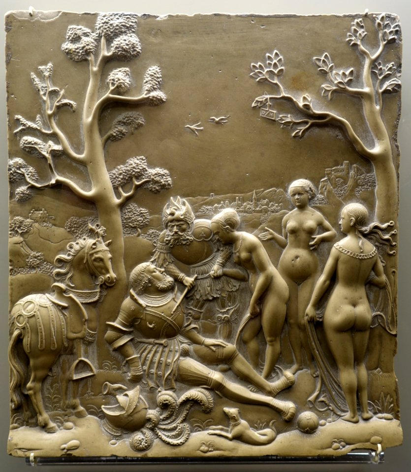 The Judgement of Paris by Doman (Thomas) Hering, c. 1529, Solnhofer stone, view 1 - Bode-Museum - DSC03343
