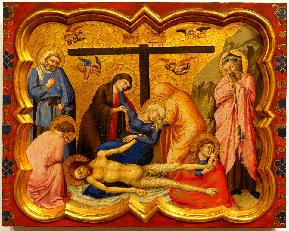 The Lamentation over the Dead Christ, by the Master of the Fogg Pieta, Italian, c. 1330, tempera and gold on panel - Fogg Museum - Harvard University - DSC01905