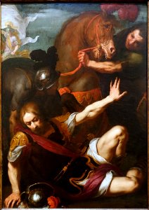 The Conversion of Saint Paul, by Daniele Crespi, Milan, c. 1621, oil on wood panel - Blanton Museum of Art - Austin, Texas - DSC07965