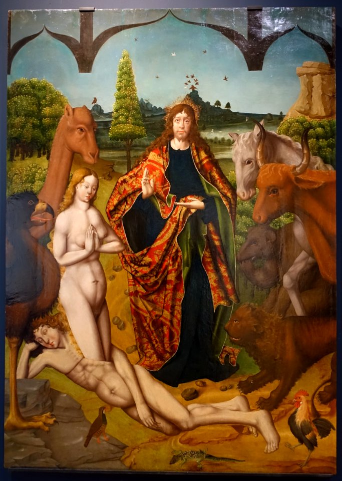 The Creation of Eve by Maestro Bartolomé, after 1493, oil on panel - University of Arizona Museum of Art - University of Arizona - Tucson, AZ - DSC08404