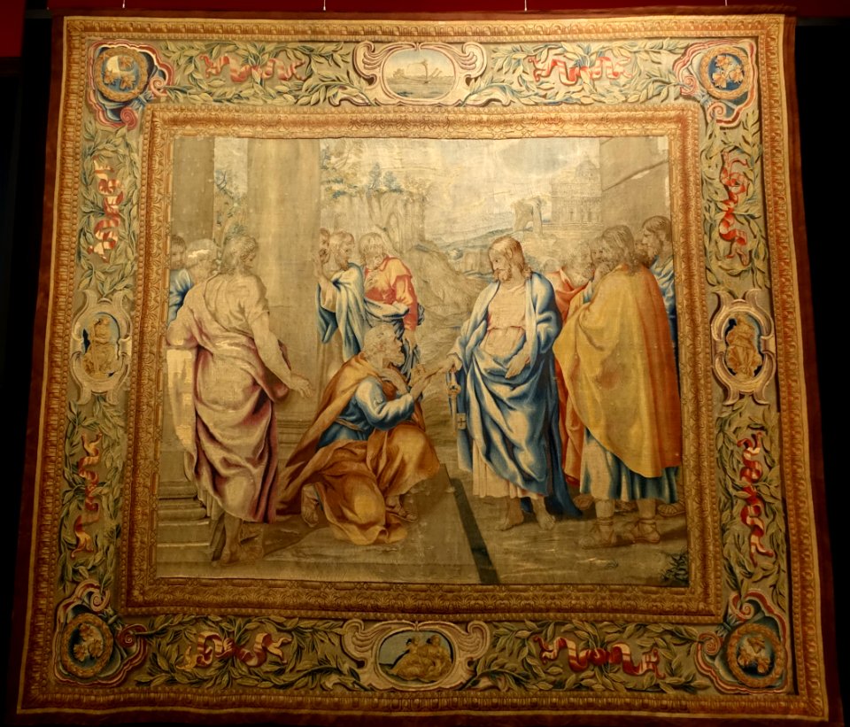 The Consignment of the Keys, from the Life of Christ, Barberini Tapestries, Rome, 1644-1656 - Jordan Schnitzer Museum of Art, University of Oregon - Eugene, Oregon - DSC09428