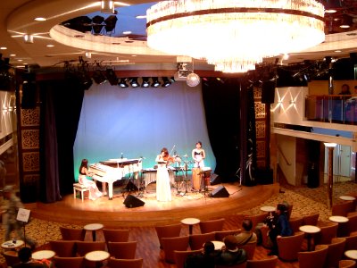 The dolphin-hall of the luxurious passenger liner Nippon-maru