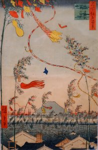 The City Flourishing, Tanabata Festival, from One Hundred Famous Views of Edo, Utagawa Hiroshige, 1857, print - Jordan Schnitzer Museum of Art, University of Oregon - Eugene, Oregon - DSC09397