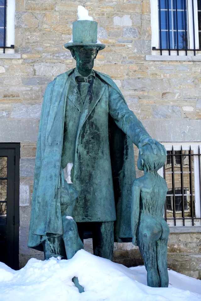 The Lincoln Trilogy by Clyde du Vernet Hunt (1861-1941), 1939, bronze - Bennington Museum - Bennington, VT - DSC08489
