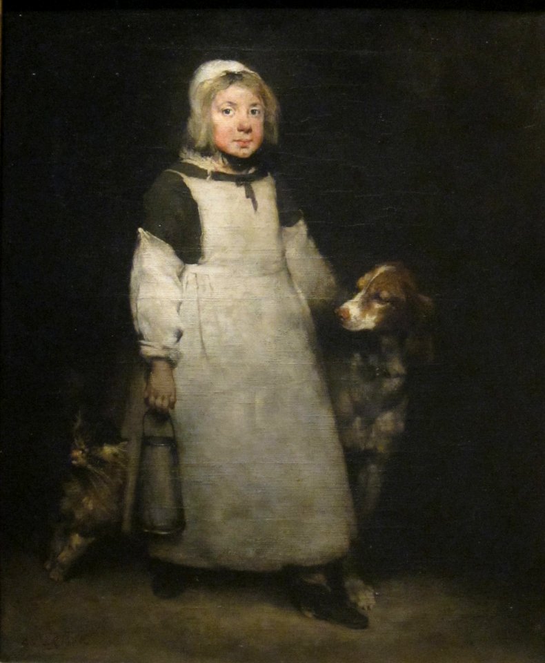 The Little Milkmaid, oil painting by Théodule-Augustin Ribot, c. 1865