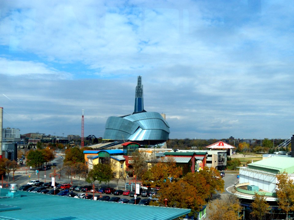 The Canadian Museum for Human Rights as seen from The Forks Tower 01