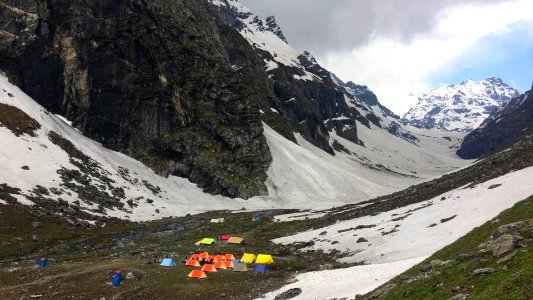 The majestic white range of Balu ka Ghera Himachal India