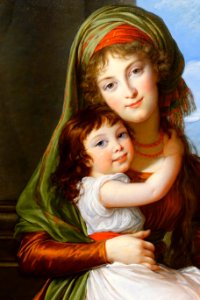 The Countess von Schoenfeld with Her Daughter, by Elisabeth Louise Vigee-Lebrun, detail, 1793, oil on canvas - University of Arizona Museum of Art - University of Arizona - Tucson, AZ - DSC08091