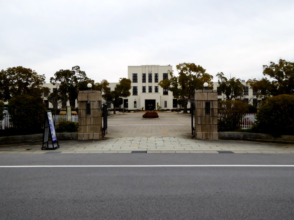The main gate of the old school building group of Toyosato Elementary School