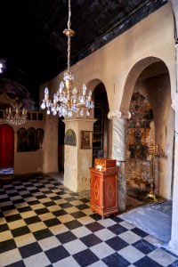 The interior of the Church of Agia Zoni and Agios Spyridon on November 7, 2019