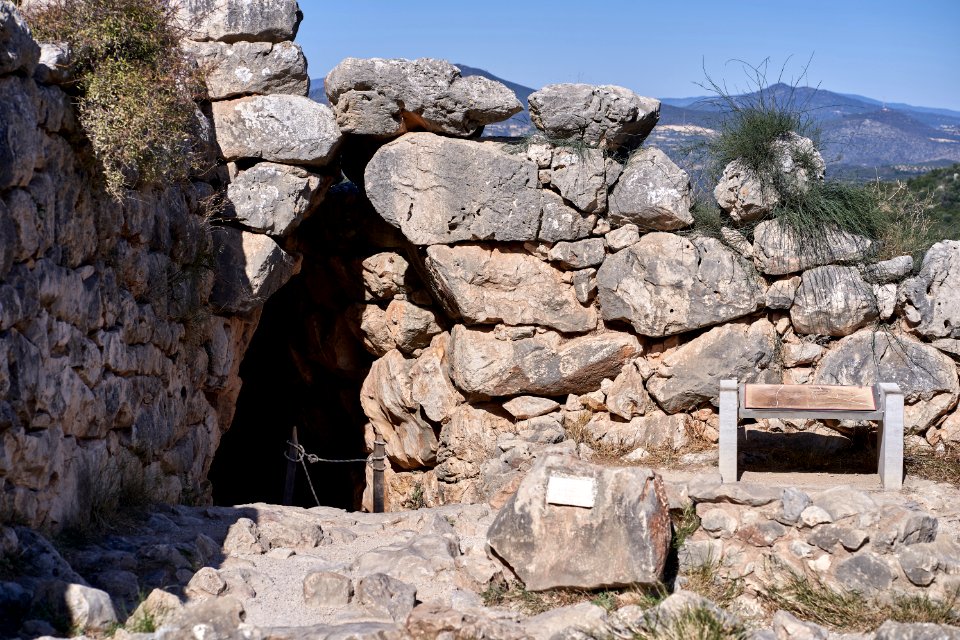 The entrance to the Underground Cistern of Mycenae on October 27, 2019