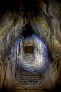The lower level of the underground cistern of Mycenae on December 22, 2019