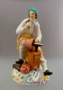 The Coppersmith, designed by Johann Joachim Kandler, made by Meissen Porcelain Manufactory, c. 1750, porcelain, polychrome enamel - Busch-Reisinger Museum, Harvard University - DSC02034
