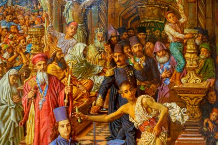The Miracle of the Sacred Fire, Church of the Holy Sepulchre, by William Holman Hunt, detail, 1892-1899, oil on canvas - Fogg Art Museum, Harvard University - DSC01267