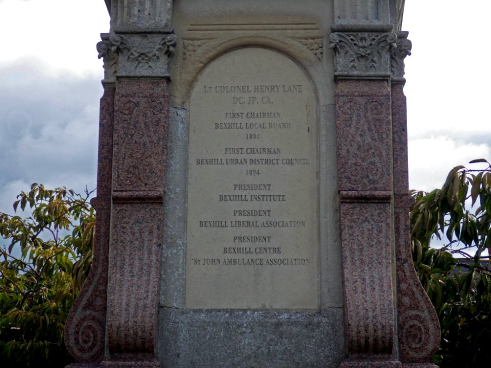 The Lane Memorial Fountain, Bexhill (west side)