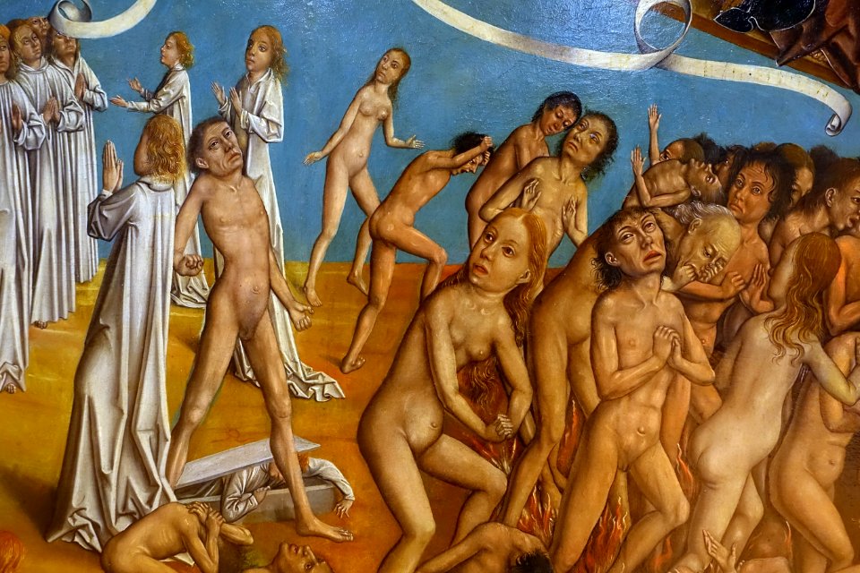 The Last Judgment by Fernando Gallego, Francisco Gallego, and workshop, detail, 1480-1488, oil on panel - University of Arizona Museum of Art - University of Arizona - Tucson, AZ - DSC08401