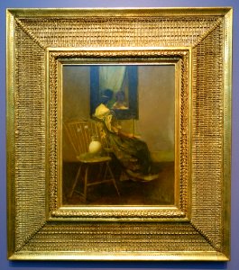 The Mirror by Thomas Wilmer Dewing, frame by Stanford White, 1907, oil on wood panel - Freer Gallery of Art - DSC04848