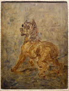 The Dog, by Henri de Toulouse-Lautrec, c. 1880, oil on wood - Museu de Arte de São Paulo - DSC07417