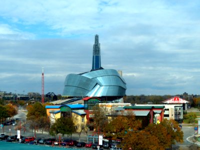 The Canadian Museum for Human Rights as seen from The Forks Tower 02 photo