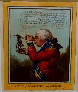 The King of Brobdingnag and Gulliver, by James Gillray, Hannah Humphrey, London, 26 June 1803, hand-colored etching with aquatint - Morgan Library & Museum - New York City - DSC06800