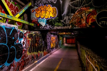 The Latin America-park bike Tunnel, Quebec city, Canada