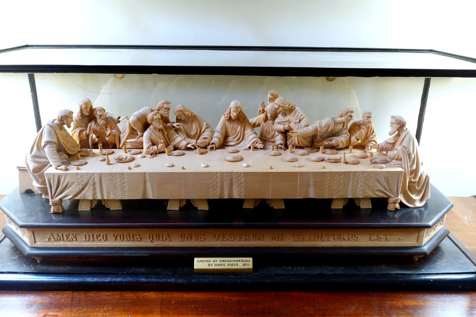The Last Supper, after Leonardo, by Hans Mayr, Oberammergau, 1870, limewood - Kingston Lacy - Dorset, England - DSC03647