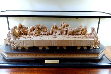 The Last Supper, after Leonardo, by Hans Mayr, Oberammergau, 1870, limewood - Kingston Lacy - Dorset, England - DSC03647