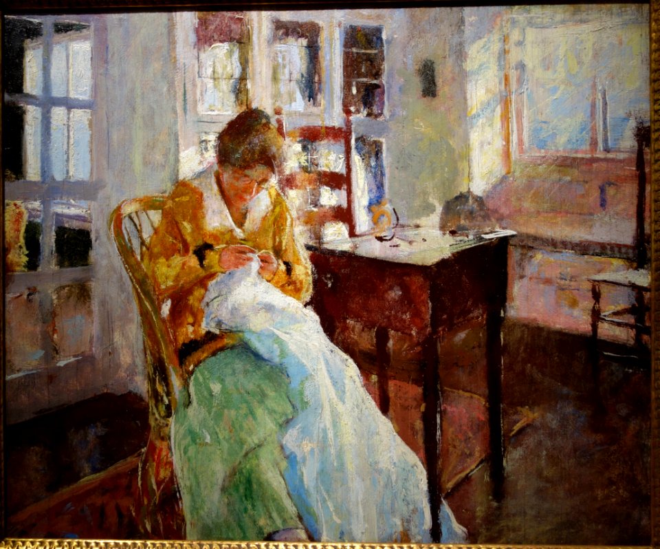 The Dress Maker by Charles Webster Hawthorne, 1915, oil on wood panel - New Britain Museum of American Art - DSC09484