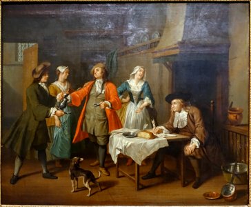 The marriage contract, Jan-Joseph Horemans, undated, oil on canvas - Villa Vauban - Luxembourg City - DSC06608